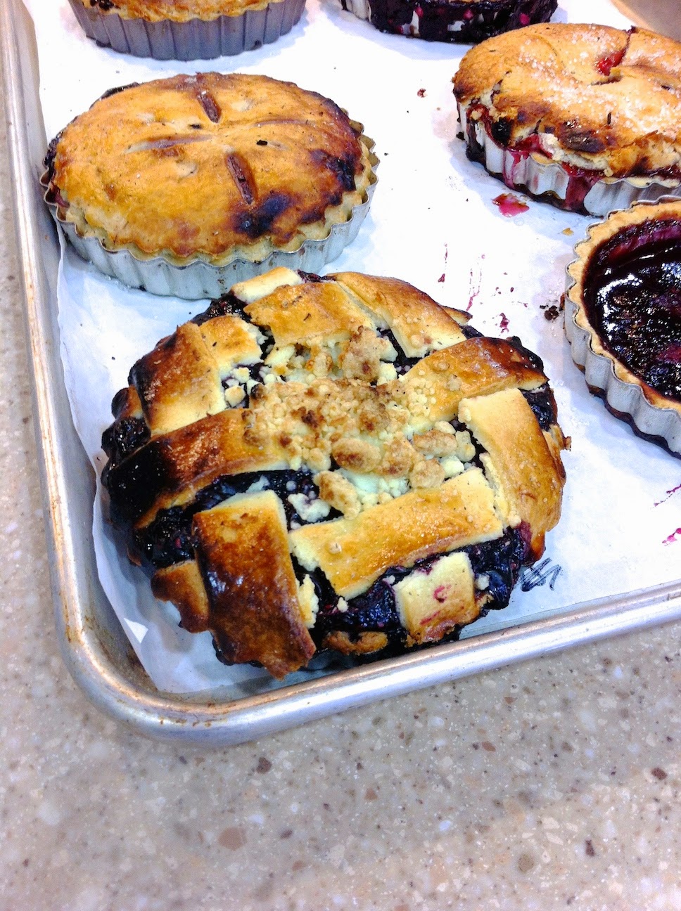 Various baked goods in the pastry kitchen.